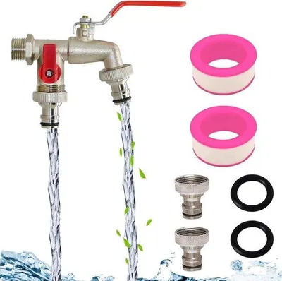 Produktbild von Doppeltes Auslaufventil für Garten, Messing, 1/2 Zoll, frostbeständig