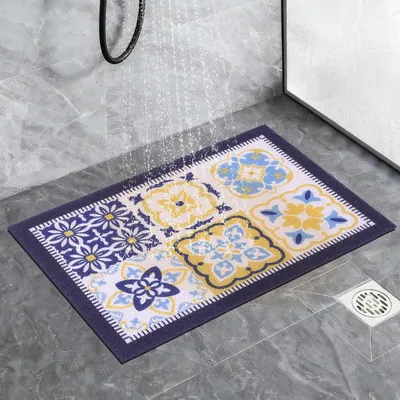 Obrázok produktu pre Protisklzová podložka pod sprchu, PVC, modrá, 50 x 80 cm