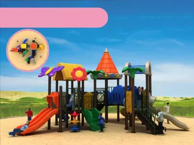 Produktbild von Outdoor Spielturm mit Rutsche Dschungel Stil Unterhaltung Kinder Spielplätze