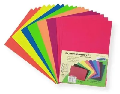 Immagine prodotto di Cartoncino A4 colorato, mix fluo, 20 pezzi - Penword