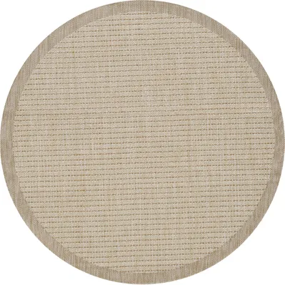 Produktbild von Outdoorteppich Einfarbig Terasse-Balkon-Küche Beige 120x120 cm Rund