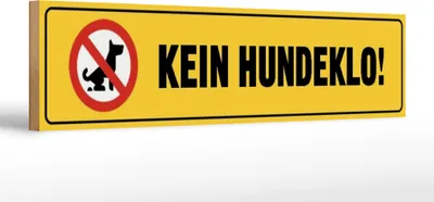 Produktbild von Holzschild Hinweis Kein Hundeklo, 46 x 10 cm, Holzschilder Tiere Achtung