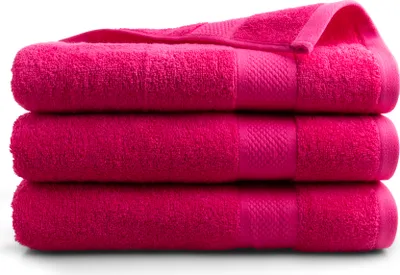 Produktbild von DoubleDry Premium Handtücher Set - 3 Stück 70 X 140 cm Baumwolle - 500 g/m² - Weich & Saugstark -  Badetuch badehandtücher Große Handtuch (Rosa)
