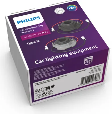 Image de Philips Accessoires pour la mise à niveau des LED 11020X2 Anneaux d'adaptation Type X, Adaptateur, Gris, Philips HL [≈H7], H7-LED, LED, 97 mm, 97 mm