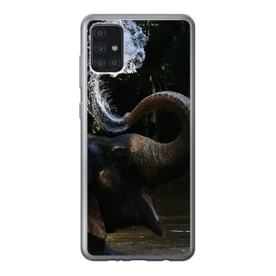 Produktbild von MuchoWow® Handyhülle Schutzhülle Hülle für Samsung Galaxy A52 5G Elefant - Wasser - Rüssel - Tiere - Natur Silikon Softcase Handy Hülle - Umschlag