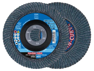 Produktbild von 1 Stück Pferd Lamellenschleifschieibe POLIFAN PFR 125 Z 40 SGP-CURVE L - 67689062