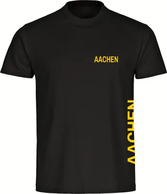 Produktbild von multifanshop Kinder T-Shirt - Aachen - Brust & Seite, schwarz, Größe 176
