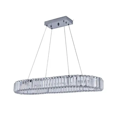 Produktbild von Pendelleuchte, modernes Kristall-Design, vielseitig für den Innenbereich, L70 B25 H76cm-c, Dimmung mit Fernbedienung
