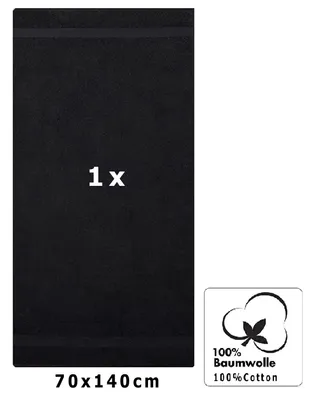 Produktbild von Betz Duschtuch 70 x 140 cm PREMIUM 100% Baumwolle Liegetuch Strandtuch   Farbe: schwarz