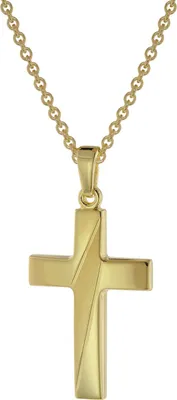 trendor 75814 Halskette mit Kreuz-Anhänger für Herren Gold auf Silber 1