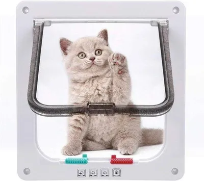 Produktbild von Famanu Katzenklappe mit 4-Wege-Magnetverschluss - für Katzen und kleine Hunde mit Tunnel
