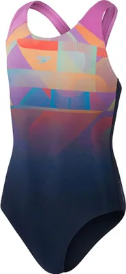 Image de Maillot de bain Speedo Digi Placement Splashback multicolore pour filles de 13 à 14 ans