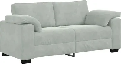 Image de vidaXL Canapé deux places gris clair 180x77x82 cm Velours