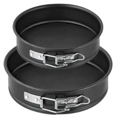 2 Mini-Springformen 16+18 cm, antihaftbeschichtet, schwarz