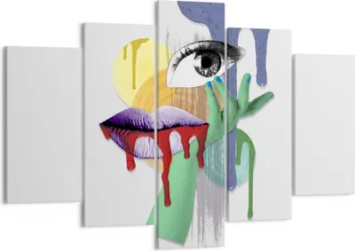 Produktbild von Bild auf Leinwand - Leinwandbild - Abstraktion modern - 150x100cm - Wand Bild - Wanddeko - Leinwanddruck - Bilder - Kunstdruck - Wanddekoration - Leinwand bilder - Wandkunst - EA150x100-4058
