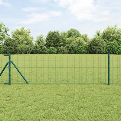 Produktbild von "im Sonderangebot"Zaunpfosten 2er set - modernes Design - fü Garten - Grün 60cm Pulverbeschichteter Stahl NEU751373 - Zaunzubehör