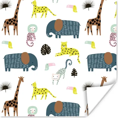 Produktbild von MuchoWow® Poster Dschungel - Tiere - Affe 100x100 cm - Babyzimmer