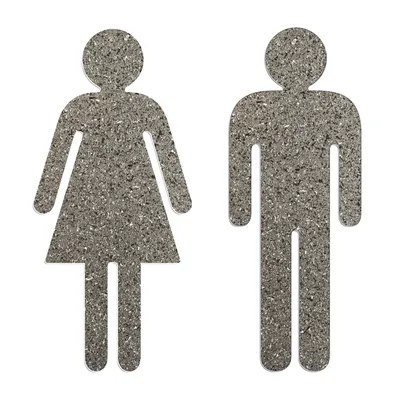 Produktbild von Hinweisschild Damen Herren WC Schild Toilettenschild 2er-Set Edelstahl lackiert Granitsteinoptik