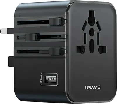 Obrázek produktu pro Ładowarka Sieciowa Usams Travel Adapter Cc308 Usb-C + Usb-A 17W 4W1 Us/Au/Eu/Uk Czarny