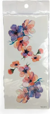 Zdjęcie produktu dla Tatuaże z motywami kwiatów i motyli – tymczasowa sztuka na ciele Kolorowe orchidee