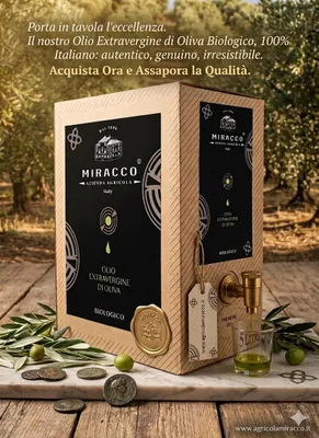 Immagine prodotto di Olio Extravergine di Oliva Biologico Prodotto in Calabria in Bag in Box 5 Litri