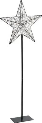 Obrázek produktu pro BELIANI Venkovní LED dekorace stříbrná kovová  110 x 12 x 20 cm vánoční hvězda s LED světly