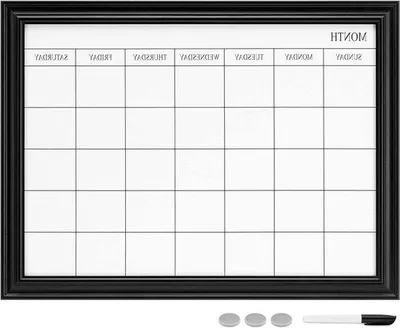 Image de Tableau mémo magnétique - 60 x 45 cm - Tableau blanc magnétique pour une planification sur 5 semaines