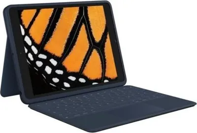 Immagine prodotto di Custodia con tastiera, Logitech Rugged Combo 3 Touch, AZERTY, per iPad (7a, 8a e 9a generazione), blu, tastiera integrata, trackpad, supporto per Apple Pencil