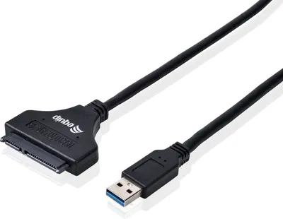 Produktbild von Equip USB 3.0 zu SATA Adapter für SSD/HDD, Schwarz, 5 Gbit/s, Kabel 0.5m