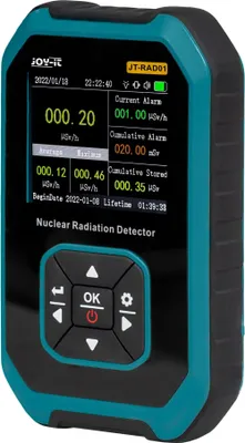 Produktbild von Joy-iT JT-RAD01, Digital, Schwarz, Türkis, Akku, Lithium-Ion (Li-Ion), 77 mm, 122 mm