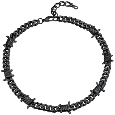 Produktbild von Stahlkette mit Nieten, Punk-Choker-Halskette