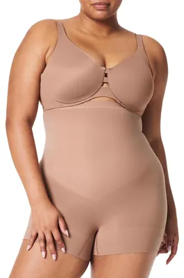 Produktbild von SPANX Damen Shapewear mit hoher Taille, Shorty Oberschenkel, Cafe au Lait, 42