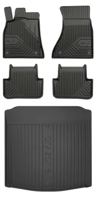 Produktbild von Gummimatten + Kofferraumwanne für Audi A4 B8 2007-2015 (Limousine, Standard-Kofferraum) – Schwarz, passgenau – Wielganizator