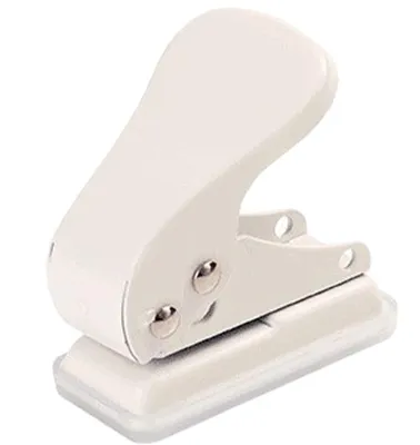 Productafbeelding van Enkele Pons - Papierpons - Documenten Organiseren - Robuuste Metalen Constructie - 2 Stuks - Wit