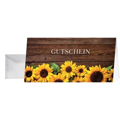 Produktbild von SIGEL DS101 Gutschein-Karten (inkl. transparente Umschläge), Sunfield, DIN lang (2/3 A4), 10+10 Stück