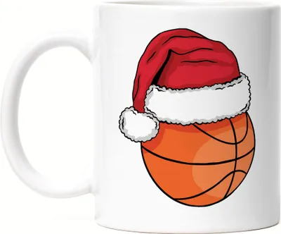 Produktbild von Basketball Tasse Weiß Leben Mannschaft Spieler Teamsport Korb Basket Ballsport Jersey Team Weihnachten Frohes Fest