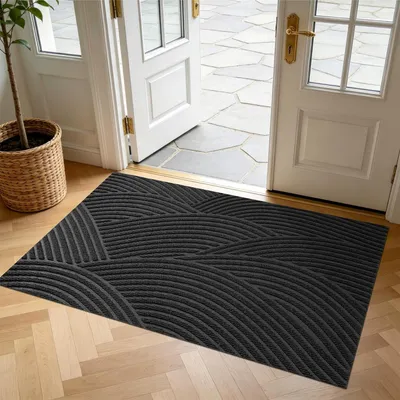 Obrázok produktu pre Podlahová rohož do interiéru, 80x120 cm, protišmyková, zachytávajúca nečistoty, čierna