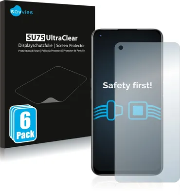 Produktbild von 6x Für realme 8i Schutzfolie Savvies Displayschutz Display Schutz Folie Klar Transparent