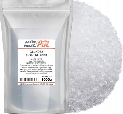 Zdjęcie produktu dla GLUKOZA KRYSTALICZNA 1kg Dekstroza spożywcza do deserów i napojów Kol-Pol