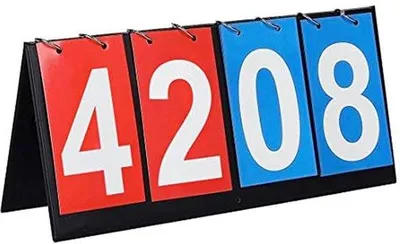 Produktbild von Famanu Flip Scoreboard für Sportwettkämpfe - 4-stellig, für Basketball, Fußball, Volleyball und mehr