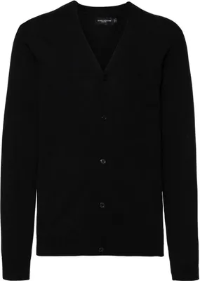 Produktbild von Russell Collection R-715M-0 | Men's V-Neck Knitted Cardigan - Farbe: Black - Größe: XS