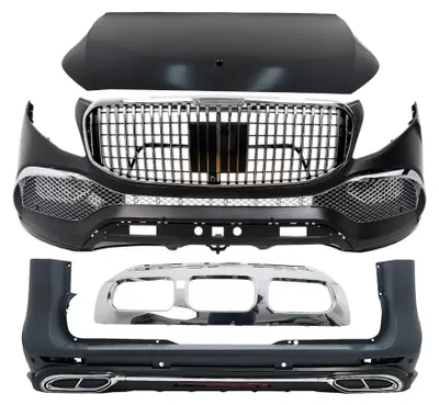 Productafbeelding van Bodykit voor Mercedes V-Klasse W447, modeljaren 2014-2019. Bestaat uit: bumperset, grille en motorkap.