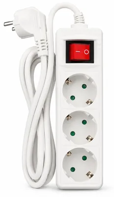 Produktbild von Arcas 3-fach Steckdosenleiste mit Schalter Weiß | 1,5 m | 3500 W