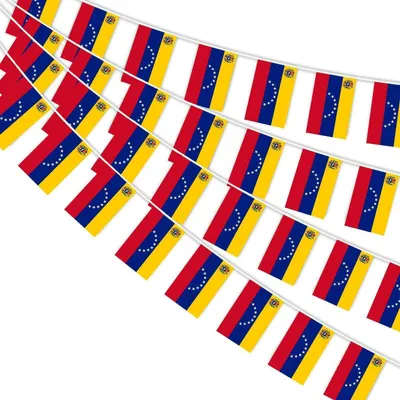 Produktbild von Wimpelkette Venezuela 30 Flaggen 10m Polyester 14x21cm für WM Deko