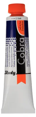 Zdjęcie produktu dla Cobra Study Farba olejna rozpuszczalna w wodzie Tubka 40 ml Permanent Blue Violet 568