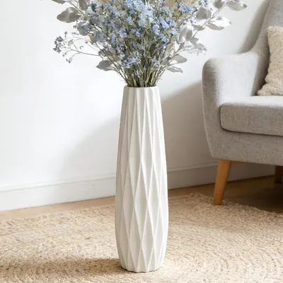 Image de Grande vase en céramique blanche de 45 cm