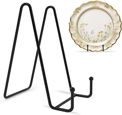 Produktbild von ROEOWENE 2 Stück Metall-Ausstellungsständer, 20 cm, Schwarz, Bilderrahmenhalterung und Staffelei für