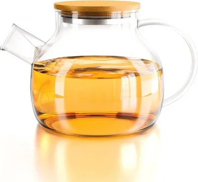 Produktbild von Glaser Teepot mit Bambusdeckel, kochfeldsicher und spülmaschinenfest