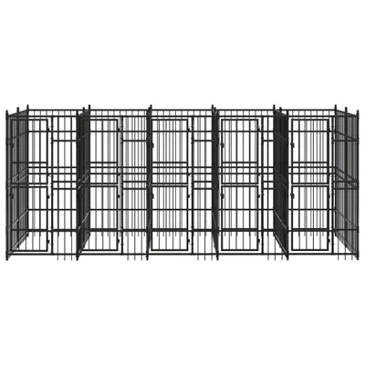 Image de vidaXL Enclos extérieur pour chiens Acier 9,22 m