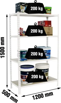 Produktbild von MADERCLICK MEGAPLUS 4/500 1500 BRANCO/MADEIRA metallische Prateleira